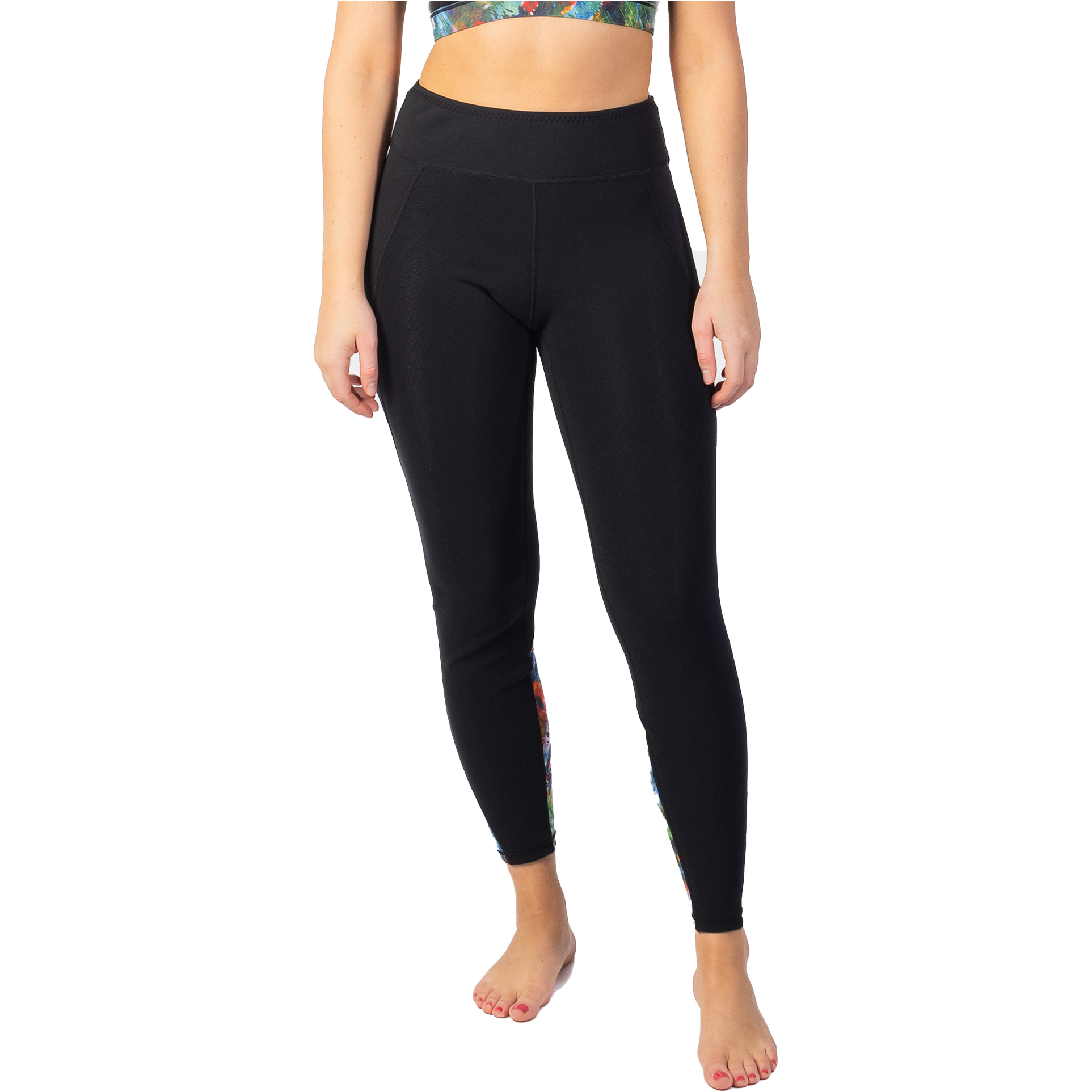 2025 Gul Womens Luna7 SUP Leggings LA8301-C1 - Black / Jungle